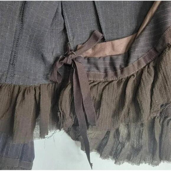 NWT Rinascimento Brown Asymmetrical Ruffle Long Sleeve Jacket Medium - Picture 5 of 11